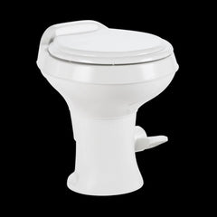 Standard-Height Heavy-Duty Plastic RV Toilet, White