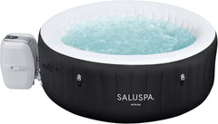 71 x 26-Inch Inflatable Hot Tub Spa for 2-4 Persons, Portable, with 2 Covers, Black