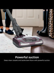 Lightweight Corded Stick Vacuum with XL Dust Cup, LED Headlights and Pet Hair Tools, Bordeaux/Silver