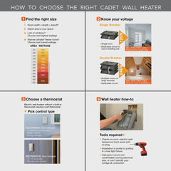 Electric Wall Heater with Digital Thermostat, 240/208/120V, White