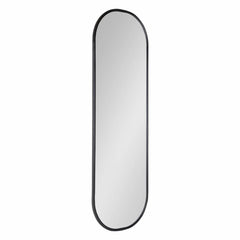Modern Capsule Framed Wall Mirror, Decorative Oval Accent Mirror for Living Room, Bedroom and Entryway