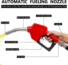 58-Gallon Portable Gasoline Fuel Tank with 12V Electric Transfer Pump, 40 GPM, 4-Meter Hose, Yellow