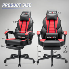 Big and Tall Gaming Chair with Footrest, 400 LB Capacity Ergonomic Video Game Chair for Home and Gaming