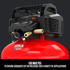 6 Gallon Pancake Air Compressor, Oil-Free Portable Compressor Kit for Garage, Workshop and DIY Projects