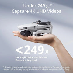 4K UHD Camera Drone Under 249g with 3-Axis Gimbal, 10 km Video Transmission, Auto Return and 31-Min. Flight Time