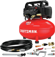 6 Gallon Pancake Air Compressor, Oil-Free Portable Compressor Kit for Garage, Workshop and DIY Projects