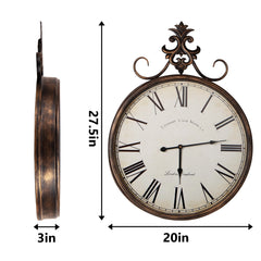Large Antique Wall Clock, Vintage Decorative Hanging Clock for Living Room, Bedroom and Office