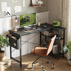 40 Inch L Shaped Computer Desk, Compact Corner Office Desk for Home Office, Study and Small Spaces