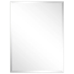Frameless Beveled Prism Wall Mirror, Clear Square or Rectangular Decorative Mirror for Bathroom, Bedroom and Home Decor