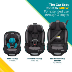 3-in-1 Slim Convertible Car Seat, All-in-One Infant Toddler Booster Seat, Rear & Forward Facing Child Safety Seat, Blue