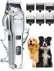 Dog Clippers for Thick Heavy Coats, Professional Electric Pet Grooming Trimmer for Long Hair Dogs