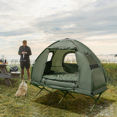 5-in-1 Folding Camping Cot – Tent with Air Mattress, Pillow & Sleeping Bag