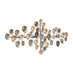 Gold Metal Plate Wall Decor with Textured Pattern, Decorative Wall Art
