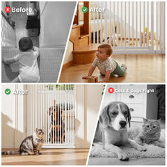 Extra Tall Cat Gate 51"-87", Wide Adjustable Pet Safety Gate for Doorways and Home