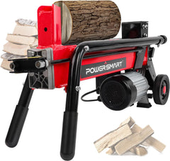 7-Ton Electric Log Splitter, 15 Amp, 3500 Motor Speed, Horizontal Full Beam Design with Steel Wedge