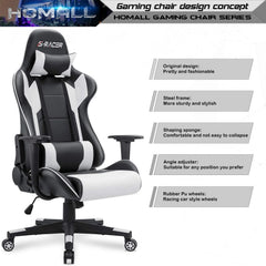 Ergonomic Leather Gaming Chair, High Back Computer Desk and Office Chair for Gaming, Home Office and Work