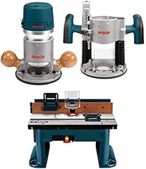 12-Amp 2.25 HP Wood Router Combo Kit with Plunge Router, Fixed Base and Variable Speed