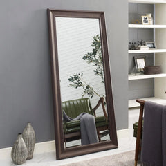 Tall Full Length Mirror, Oversized Rectangle Full Body Wall Mounted Mirror with Smooth Faux Wood Frame