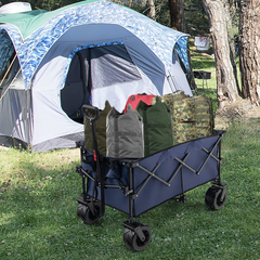 Collapsible Folding Wagon – Heavy Duty Utility Cart with Adjustable Handle
