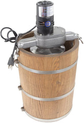 6-Quart Wooden Tub Ice Cream Maker with Electric Motor, Classic Country Style