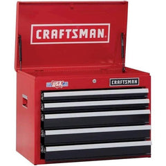 26-Inch W x 19.75-Inch H 5-Drawer Steel Tool Chest, Red