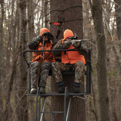 21-Foot 2-Person Ladder Treestand, Heavy-Duty Hunting Tree Stand with Ladder, Elevated Outdoor Hunting Platform