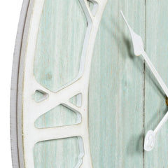 Green Blue Quartz Coastal Wall Clock, Decorative Nautical Wall Clock for Living Room, Bedroom and Home Decor