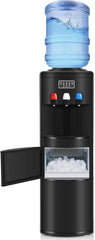 3-in-1 Hot & Cold Water Cooler with Built-in Ice Maker – Top Loading for 3-5 Gallon Bottles, Child Safety Lock, Black