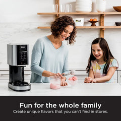 7-in-1 Ice Cream Maker with 2 Pint Containers and Lids, Compact, Silver