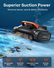 Cordless Robotic Pool Vacuum Cleaner, Smart Navigation with Wall and Waterline Cleaning