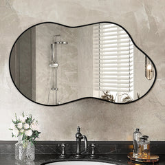 Asymmetrical Irregular Wall Mirror, Modern Decorative Accent Mirror for Living Room, Bedroom and Entryway