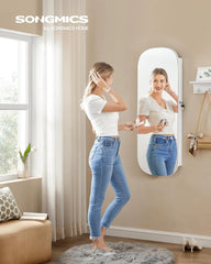 LED Jewelry Organizer Cabinet, Wall or Door Mounted Jewelry Storage Mirror with LED Lights