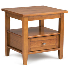 20 Inch Wide Solid Wood Rectangle End Table, Transitional Side Table